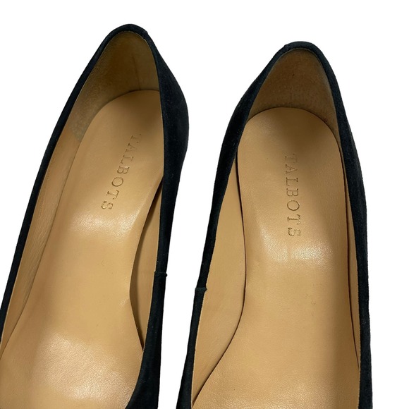 Talbots Square Toe Faux Suede Wedge Heel Black 7.5 - Picture 7 of 8